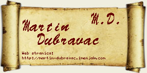 Martin Dubravac vizit kartica